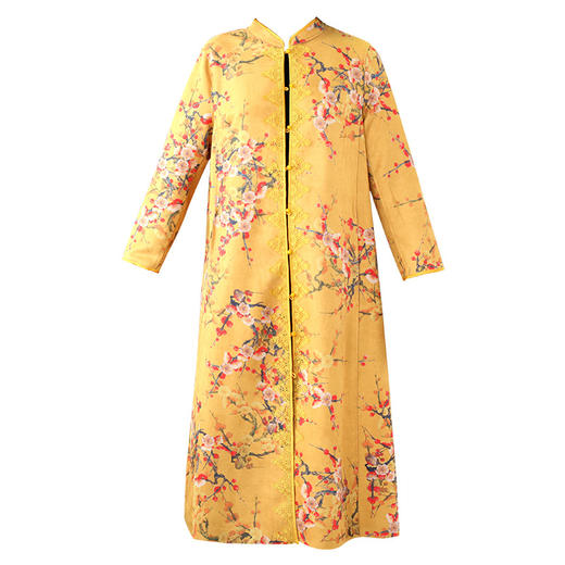 NYT-H03秋冬新款宽松大码时尚印花中国风优雅鹿皮绒风衣 商品图4