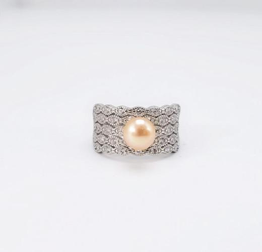 【首饰】*时尚淡水珍珠戒指S925纯银开口指环 商品图2