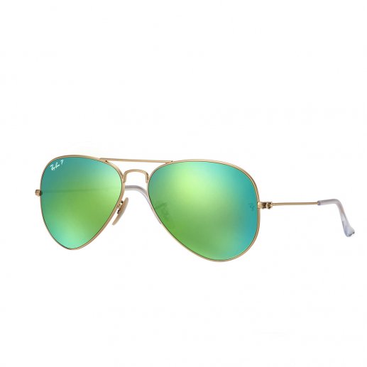 RAY BAN雷朋通用飞行员系列炫彩绿色反光玻璃镜片哑光金色金属框偏光飞行员形墨镜 蛤蟆镜 太阳镜 RB3025 112/P9JPY带授权招加盟代理