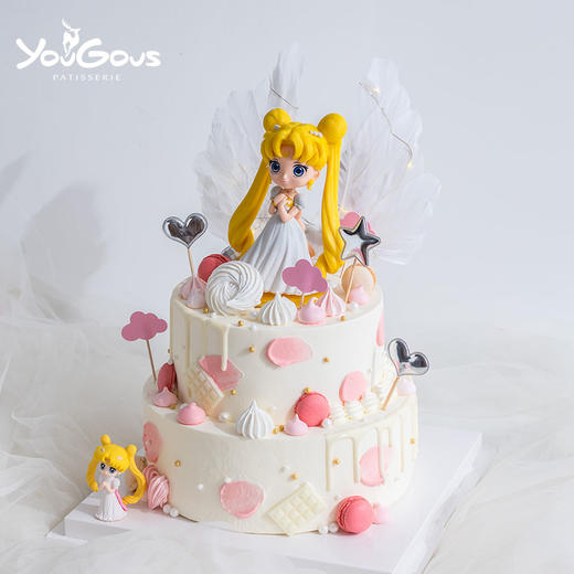 双层美少女公主主题造型奶油蛋糕