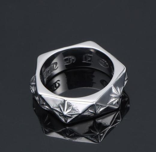 【首饰】爆款钛钢戒指多边形3D指环夜店潮人米字花戒指 商品图2