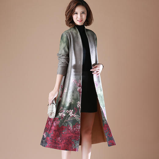 XX  洋气高贵长袖风衣大码爆款多色可选鹿皮绒外套 商品图1