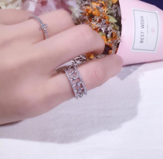 【首饰】音符戒指 微镶满钻日韩百搭简约镂空指环 商品图1