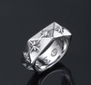 【首饰】爆款钛钢戒指多边形3D指环夜店潮人米字花戒指 商品缩略图1