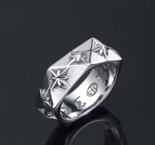 【首饰】爆款钛钢戒指多边形3D指环夜店潮人米字花戒指 商品图1