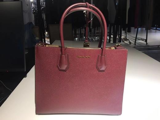 MICHAEL KORS 迈克 科尔斯 MK 女士MERCER系列牛皮手提单肩斜挎包 红色 30F8GM9T3T OXBLOOD 商品图0