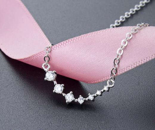 【首饰】s925纯银吊坠锁骨项链 女生镶锆石项饰 商品图1