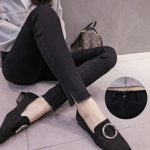 YLM-8960秋季新款女士高腰弹力牛仔裤女九分休闲外穿小脚打底裤 商品图2