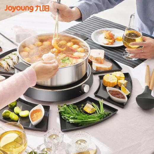 【团圆火锅灶】Joyoung/九阳C21-HG1韩式电火锅套装医用级不锈钢多功能团圆灶电磁炉灶 商品图0