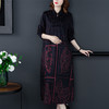 AHM-aswy1959秋冬新款宽松大码复古盘扣羊绒印花连衣裙民族风长裙 商品缩略图3