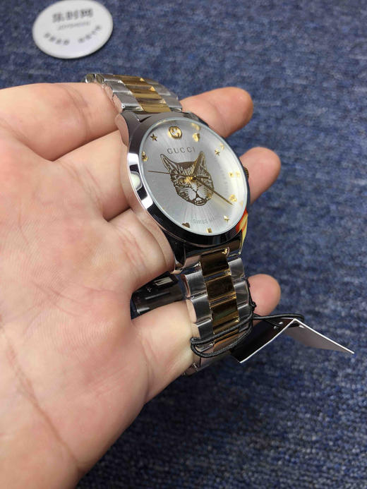 2019最新款 古驰Gucci 全钢G-timeless系列 猫头 经典三珠带女表 不锈精钢表带，进口石英机芯 表盘直径38mm 商品图2