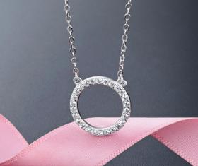 【首饰】s925纯银锁骨项链吊坠套链