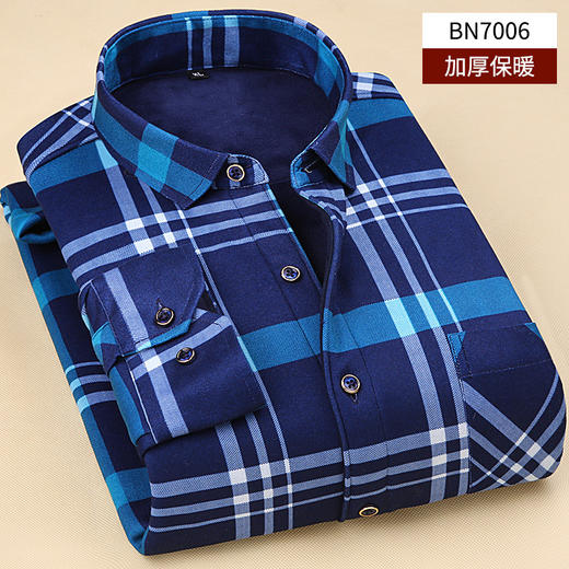 LY-BN秋季加绒加厚长袖衬衫男商务休闲中青年保暖衬衣 商品图3