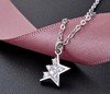 【首饰】s925纯银半星星个性镶锆石吊坠锁骨链套链 商品缩略图0