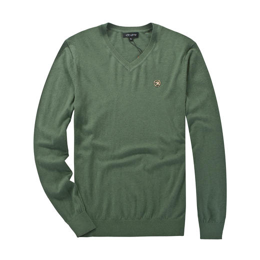 SR 真丝羊毛混纺 薄款V领毛衣针织衫 下摆袖口随机 特惠 Z-3637 商品图1