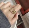 【首饰】925纯银指环金色戒简约百搭圆圈可调节戒指 商品缩略图0
