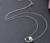 【首饰】s925纯银月亮项链时尚镶钻贝珠吊坠锁骨链 商品缩略图3