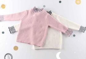 【童装】秋冬韩版水貂绒圆领套头毛衣