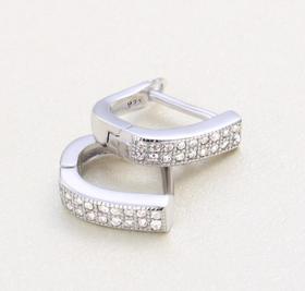 【首饰】纯银耳扣925 韩版时尚锆石耳环