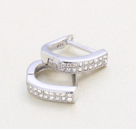 【首饰】纯银耳扣925 韩版时尚锆石耳环 商品图0