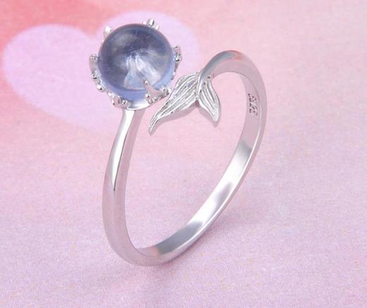 【首饰】s925纯银戒指简约镶水晶戒指开口 时尚潮流 商品图0