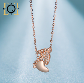 【美妆饰品】钻石脚丫项链