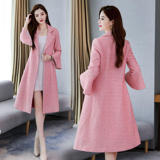 WZNH-WH98199洋气优雅气质百搭减龄时尚潮流喇叭袖呢大衣 商品图3