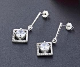 【首饰】s925纯银小清新耳坠 女生镶锆石