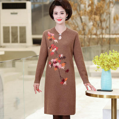 XX  323920大码长款旗袍领阔太太洋气高贵连衣裙【优】 商品图3