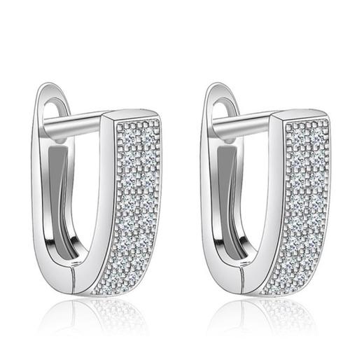 【首饰】纯银耳扣925 韩版时尚锆石耳环 商品图1