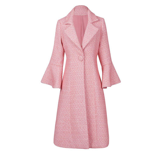 WZNH-WH98199洋气优雅气质百搭减龄时尚潮流喇叭袖呢大衣 商品图4