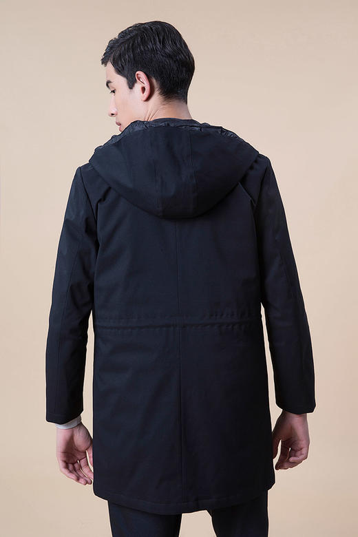 callisto黑色夹棉连帽风衣 功能性面料  FNFES020BK 商品图1
