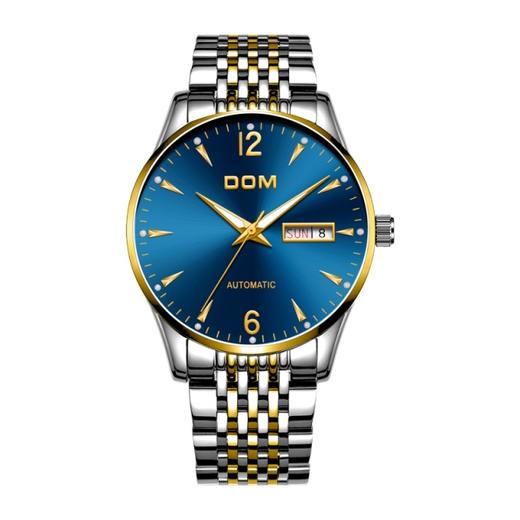 一般贸易多姆dom手表男士全自动镂空机械表m89g2m2炫蓝金壳钢带