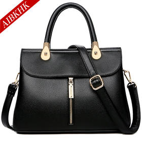 QQG-S9189新款简约大气真皮女包时尚手提包单肩斜跨中年妈妈包