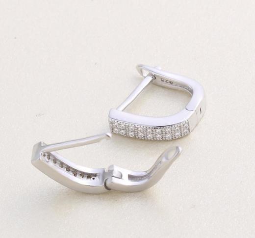 【首饰】纯银耳扣925 韩版时尚锆石耳环 商品图2