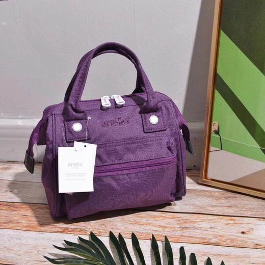 【一般贸易】anello日本潮流新款麻衣布斜跨三用包171118 大号 紫色 商品图0