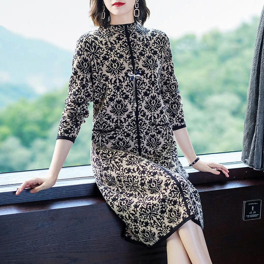 AHM tywf1005气质立领针织长裙 商品图2