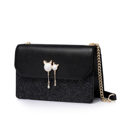 【一般贸易】【授权商品】纽芝兰（NUCELLE） 新款简约迷你ins风链条包 气质黑072 商品图0