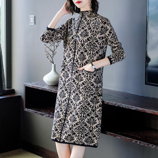 AHM tywf1005气质立领针织长裙 商品图0