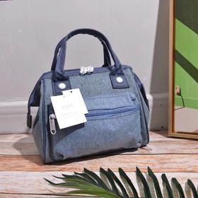 【一般贸易】anello日本潮流新款麻衣布斜跨三用包 大号 牛仔拼色