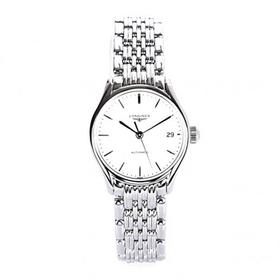 Longines浪琴女士ELEGANCE律雅系列白色哑光表盘精钢外壳表带抗磨损合成蓝宝石表镜L595/592自动机械表防水腕表JPY带授权招加盟代理