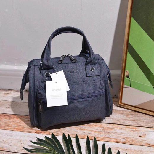 【一般贸易】anello日本潮流新款麻衣布斜跨三用包171118 大号 藏青 商品图0