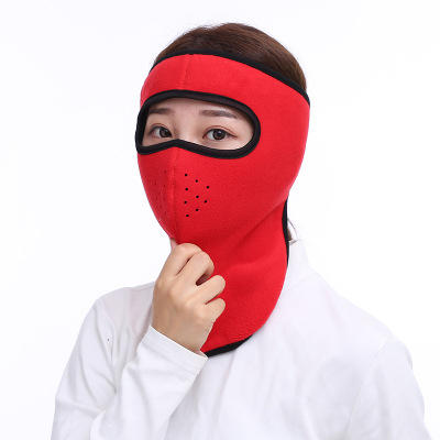 秋冬蒙面保暖大口罩户外骑行全脸防护护颈护额防寒围脖摇粒绒面罩