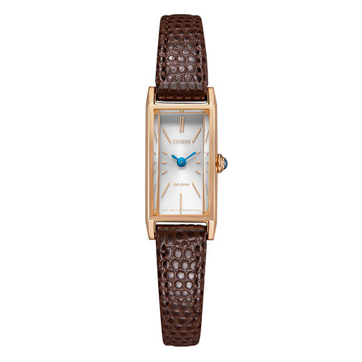 西铁城不锈钢镀粉金色优雅经典光动能女表EG7044-06A 商品图1