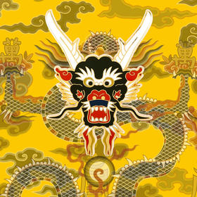 金地彩云蓝龙徽章系列-龙头徽章