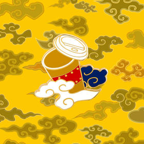 金地彩云蓝龙徽章系列-故宫角楼小红杯徽章