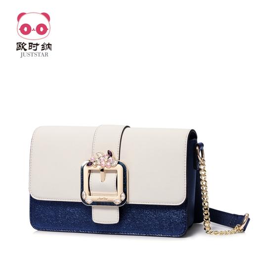 【一般贸易】【授权商品】欧时纳（JUST STAR）单肩撞色链条斜挎女包 时尚蓝801 商品图0