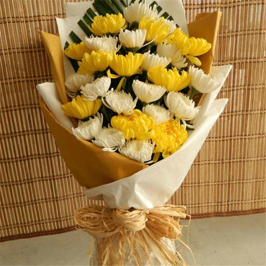 菊花清明节花束鲜花速递同城扫墓冬至祭奠追悼天津南京上海送花店 鲜花店送花上门