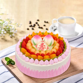 祝寿系列蛋糕-栗子味奶油红豆蓝莓蛋糕