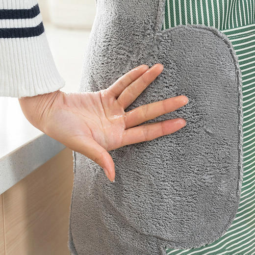 【可擦手设计 防油防污】牛津布防油污擦手围裙  珊瑚绒材质擦手吸水 可调节卡扣 穿戴方便 厨房防油罩衣 商品图2